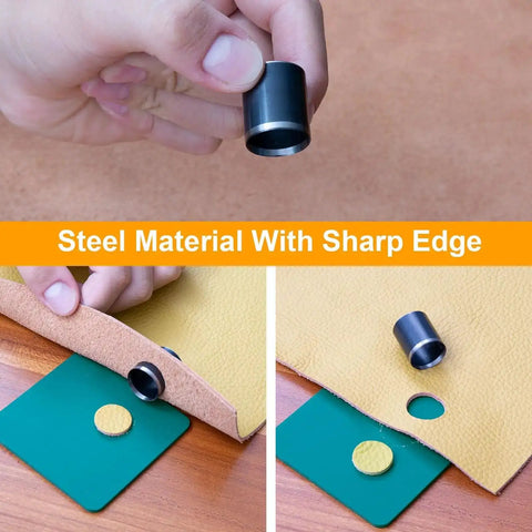 Circle Leather Punch Tool Set For DIY Crafts with alloy steel die cutting leather and fabric