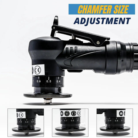 Side view of Slick 45 Degree Mini Chamfering Tool for Metal and Wood Deburring and Beveling with chamfer size adjustment feature.