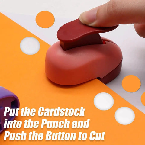 Using the Three Size Circle Hole Punch Set for Scrapbooking with Spring Action Design to cut cardstock for cards and journals.