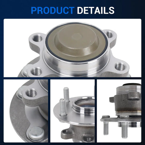 Rear Wheel Hub And Bearing Assembly Replacement For 2016 To 2021 Honda Civic And 2019 To 2022 Honda Insight With 5 Lug ABS Compatible Flange Diameter 139.3mm Bolt Circle Diameter 114.4mm Offset 55.1mm Replaces 42200TBAA01 42200TBAA02 Ready To Install, product details view