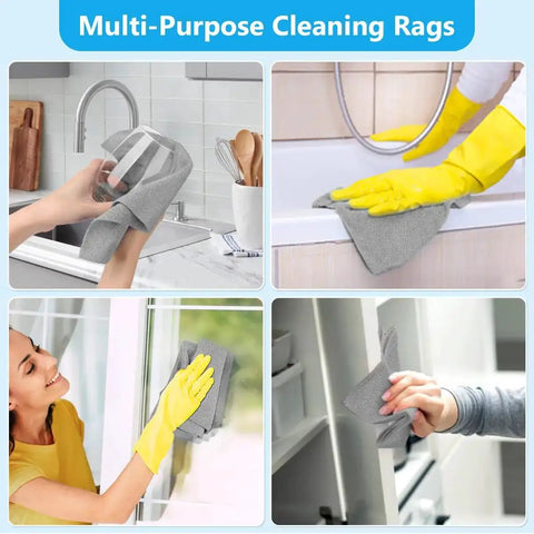 100 Pack Microfiber Cleaning Cloths Dispenser Box Lint Free Ultra Absorbent Reusable Rags for Home Kitchen Car Garage Shop