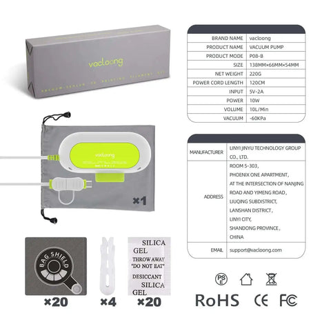 Vacuum Sealed 3D Printing Filament Kit With 20 Lightproof Bags And Vacuum Pump For Moisture Proof Storage details and accessories