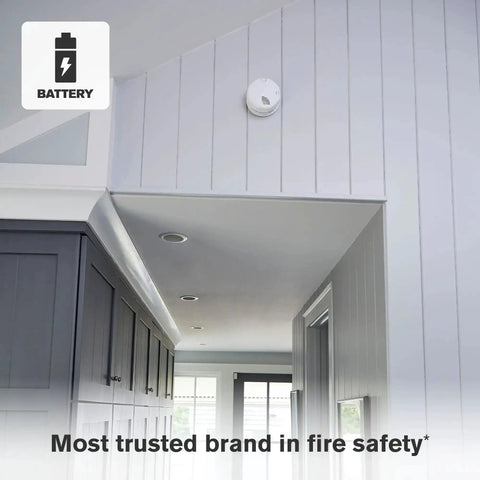 Interior with mounted Smoke Alarm With 10 Year Sealed Battery And Dual Sensor Detection, reduces cooking nuisance alarms