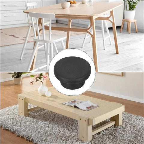 Three Pack T Shaped Silicone Plugs 20mm Diameter Snap In Hole Seal Covers Black Round Rubber Stopper for kitchen use with furniture