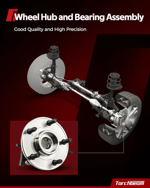 Front Wheel Hub Bearing Assembly For 2005 To 2010 Jeep Grand Cherokee And 2006 To 2010 Jeep Commander, Five Lug, With ABS