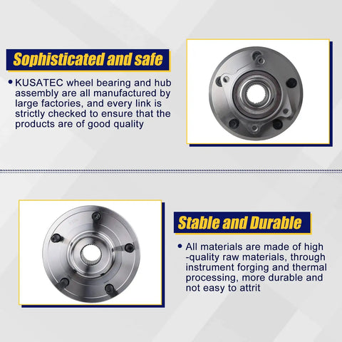 Front Wheel Bearing And Hub Assembly 513286 For Dodge Journey 2009 To 2020 Front Driver And Passenger Side 5 Lug Bolts With ABS Compatible With Ram ProMaster 1500 2500 3500 Front with quality assurance and durability text