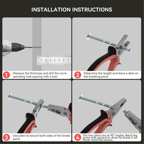 Installation instructions for 10 Pack Antique Brass Cabinet Knobs Round Vintage Drawer Pulls, showing step-by-step guide.