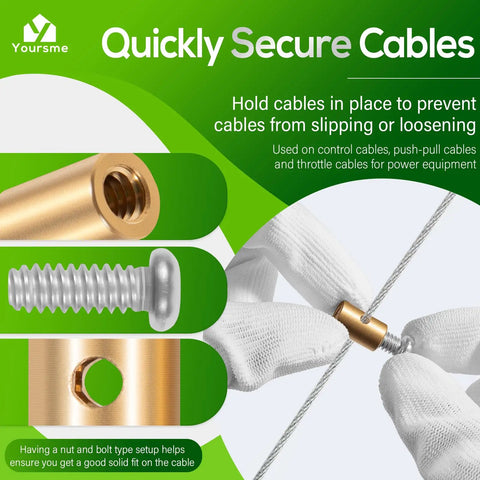 Cable Stop Assortment Kit, 24 Pack Universal Fit For Anchoring Cables In One Quarter Inch, Five Sixteenth Inch, And Three Eighth Inch Sizes with hand installation