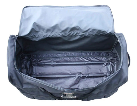 Open view of Beast Sized 36 Inch Rolling Duffle Bag With Wheels For Travel And Sports Gear, showing large interior space
