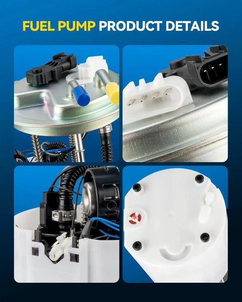 Electric Fuel Pump Assembly Kit For Cadillac Escalade 2009-2014, Chevrolet Tahoe 2008-2014, And GMC Yukon 2008-2014 5.3L 6.2L Fuel Pump Module Replacement With Complete Fitment close-up showing connectors and enclosure details.