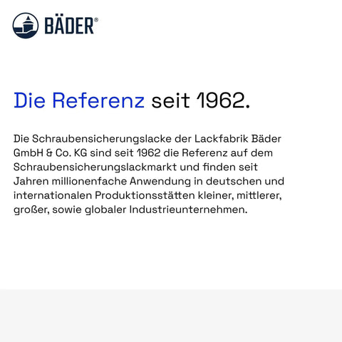 Blue Threadlocker Paint 50 Ml Tube That Locks Screws Tight Water Based Solvent Free Food Safe Tamper Proof Made In Germany Since 1962 description text in German.