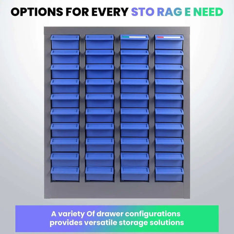 40 Drawer Parts Cabinet With 200 Dividers And 80 Label Slots For Easy Organization Of Bolts Nuts And Small Tools