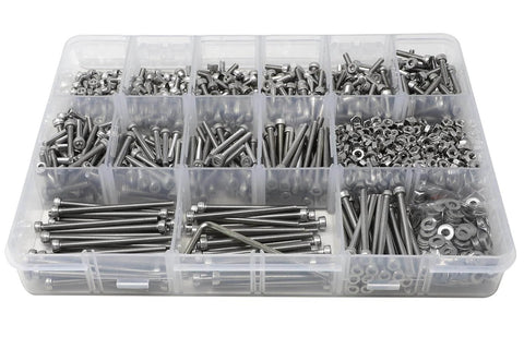 M3 Stainless Steel 304 Hex Socket Head Cap Screws Assortment Kit, 13 Sizes From 4Mm To 50Mm, 2.5Mm Hex Drive