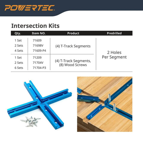3 Inch T Track Intersection Kit With Predrilled Mounting Holes For Universal T Track System, Woodworking Jigs and Fixtures.