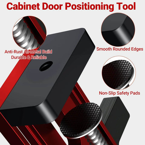 DIY Ready 2-In-1 Cabinet Door Mounting Jig With Drill Bits For Framed And Frameless Cabinets, Adjustable Positioner