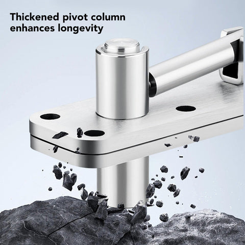 Hidden Door Pivot Hinge With 360 Degree Rotation Heavy Duty Stainless Steel Concealed Door Hardware For Bookcases And Wood Doors 600 Lbs Load Capacity Brushed Finish By Marhynchus showing thickened pivot column