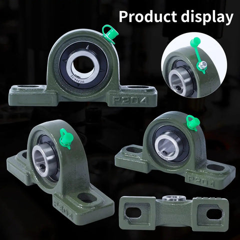 Heavy Duty And Tough As Nails Pillow Block Bearing For Three Quarter Inch Shafts And Two Hole Mount UCP204-12 displayed