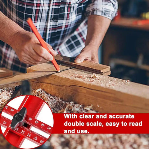 Person using a 4 In 1 Router Milling Groove Bracket With Aluminum Alloy Circle Cutting Jig, Cabinet Punch Locator Jig And Router Guide on wood