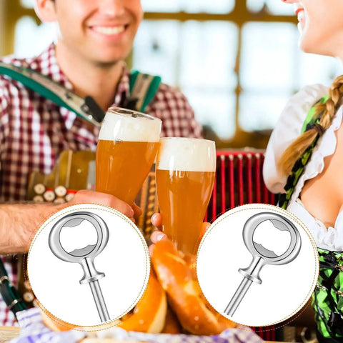 Metal Bottle Opener Set 7 Pcs Bulk Kit With Blank Openers For DIY Crafts And Wood Turning Threaded Beer Openers For Weddings Favors And Party Decor Silver Finish