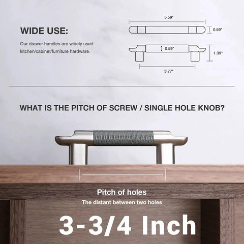 Knurled Cabinet Pulls Three And Three Quarters Inch Center To Center Five Pack In Grey And Brushed Nickel installation guide.