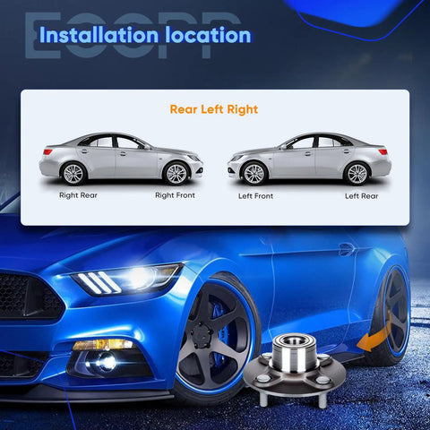 Installation diagram for Rear Wheel Bearing And Hub Assembly For 2000 2006 Sentra Wheel Hub Bearings 512303 Replacement
