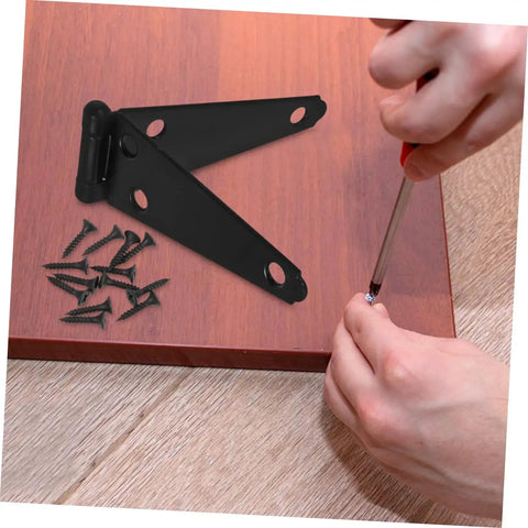 Heavy Duty Gate Hinges For Barn Doors And Fences With Screws Pro Grade Galvanized Steel Outdoor Hardware shown with installation