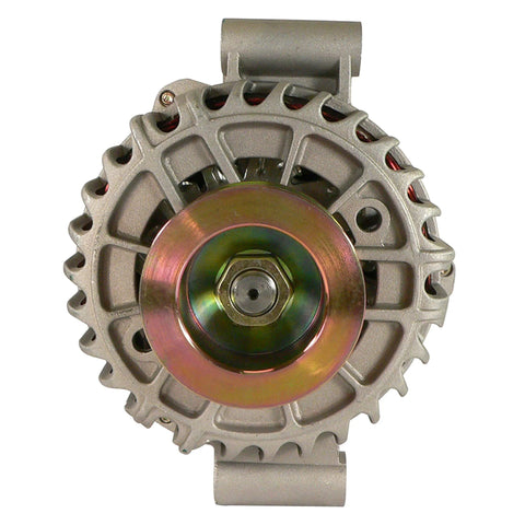 Front view of Beefed Up 12V 135A Clockwise Alternator Replacement For Ford F 250 And F 350 Super Duty 2003 2010 With Internal Regulator