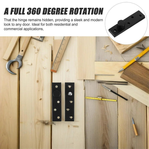 Stainless Steel Full Rotation Pivot Door Hinge For Hidden Cabinets And Bookcases Heavy Duty Pivot Hardware with tools