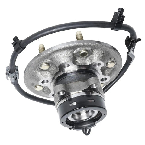 2WD Front Driver Side Wheel Hub Bearing Assembly For Chevy Colorado GMC Canyon Isuzu I 280 I 290 I 370 Front Left Replacement With ABS Sensor Ready Heavy Duty, shown with 6-bolt hub and ABS sensor attached.