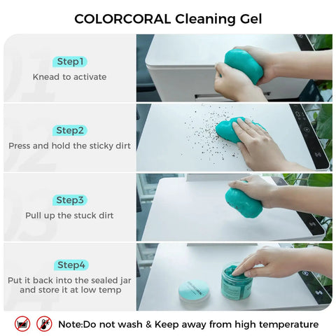 Step-by-step instructions for using Car Cleaning Gel Universal Cleaning Putty For Car Vents And Interior Dust Removal Auto Detailing Kit Not Sticky To Hands Sweet Scent 160g Great Gift For Car Lovers ColorCoral.
