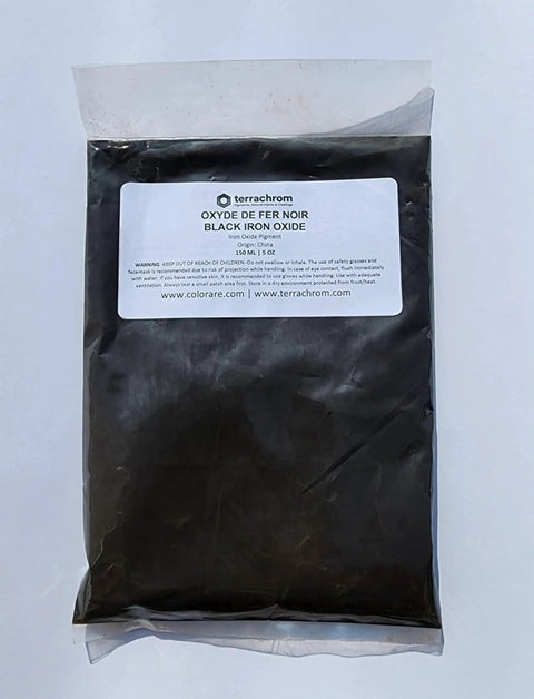 Package of Black Iron Oxide Mineral Pigment for Concrete, Cement, Mortar, Plaster, Lime, Clay and Masonry Projects with Deep Matte Black Color and Opaque Coverage for Natural Paints and Finishes Your Go To Color Solution.
