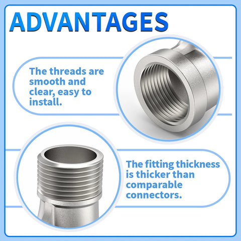 ChillWaves 304 stainless steel 90-degree pipe elbow, 1/2 in NPT male to 1/2 in NPT female, 3-pack