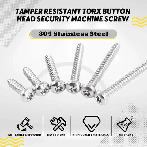 210 Pcs No 8 Stainless Steel Button Head Torx Sheet Metal Screws Security Anti Theft Tamper Proof Assortment Kit With T20 Driver Bit