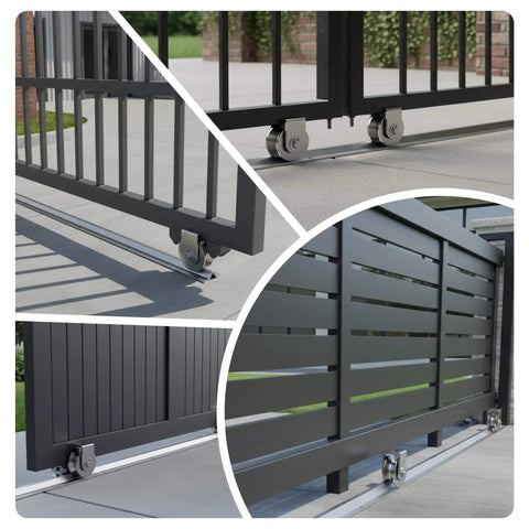 Eight Foot Heavy Duty Inverted V Track For 1 Inch OD V Groove Rollers Sliding Gate System Kit With Hammer Drive Anchors