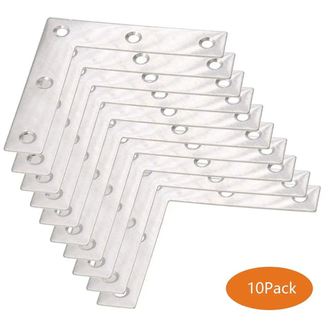Beefy Stainless Steel L Shape Corner Brace For Wood And Metal Fixing Great Shelf Cabinet Support Pack Of 10 80x80mm