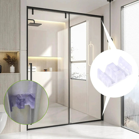 8 Pack Clear Shower Door Bumpers With Screws And Adhesive For Glass Doors installed on sliding glass shower door