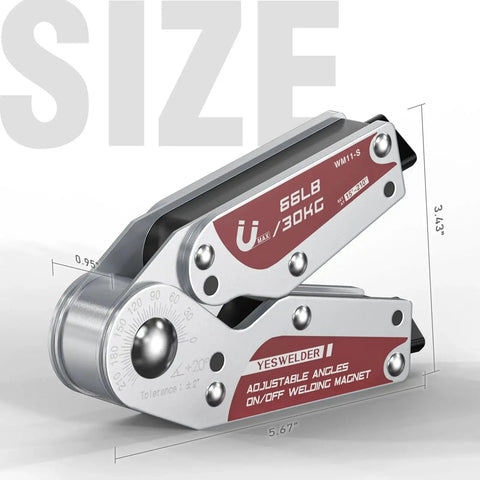 Adjustable Angle Welding Magnet With 20 To 200 Degree Range 66 Pound Holding Power Magnetic Welding Holder For Precise Angles