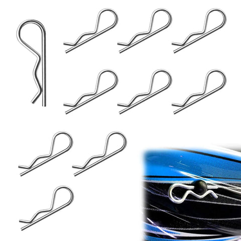 10 Pack R Clips 5 32nd Inch Zinc Plated Spring Steel Hair Pin Clips Cotter Pins Hitch Pins For Farm Equipment Mower