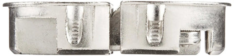 Side view of Zinc Alloy Drop Lid Hinge 38mm Nickel Finish With 90 Degree Opening Two Way Adjustment For Overlay And Door Gap Flush When Opened Ideal For Writing Desks Compatible With SDS-100 NSDX-10 HDS-10 Sugatsune, showing metal structure and joints.