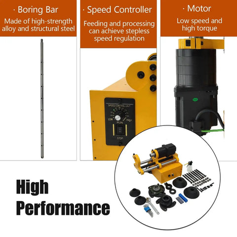 Onsite Portable Line Boring And Welder Machine That Is A Real Workhorse With components, including speed controller and motor, shown.