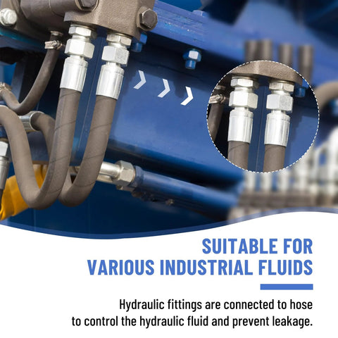 Racewill 12-pack hydraulic hose fittings, 3/8 in ID to 3/8 in NPTF male with protection covers