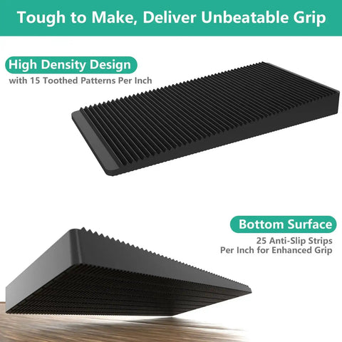 12 Piece Furniture Leveler Kit With Multi Size Rubber Shims For Leveling Feet, close-up of rubber shim with toothed grip patterns