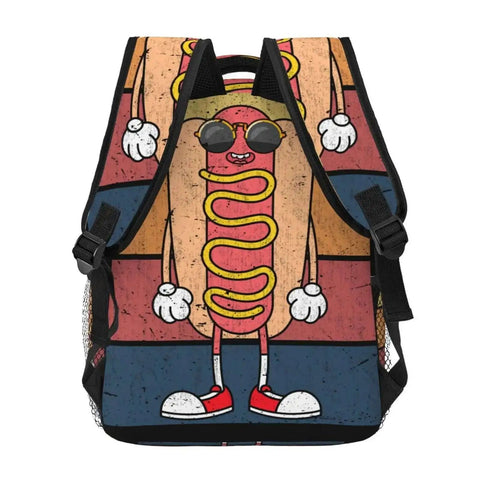 Lightweight Laptop Backpack For Women And Men Unisex Daily Carry Daypack For Work And Travel featuring hot dog design