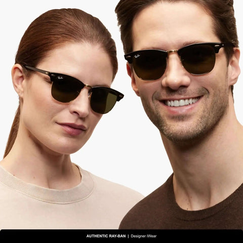 Unisex Clubmaster Square Sunglasses With Clear Blue Light Filtering Lenses And Lightweight Polycarbonate Frames 51 mm Retro Style Eyewear for men and women