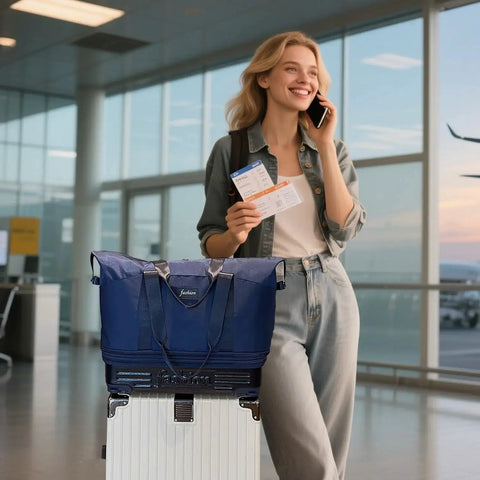 Expandable Rolling Duffle Bag With Wheels And Handle For Weekend Trips And Gym Mega Roomy Design Large Capacity Foldable Travel Luggage