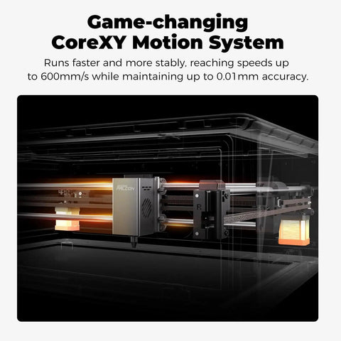 Falcon A1 10W Laser Engraver With Enclosed 80W Cutter, internal view highlighting CoreXY motion system for precision and speed