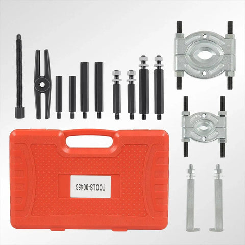 Heavy Duty Dual Chuck Bearing Puller Set 5 Ton Capacity 14 Piece Bearing Separator Puller Kit with Jaws, Yoke, Screws, Red Case