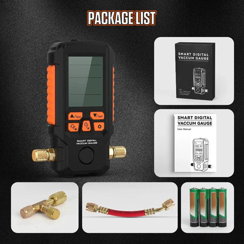 Digital Vacuum Gauge Pro For HVAC And Vacuum Pumps With 0.2 Percent Accuracy 0-2000 Mbar Range Four Units Torr Mbar InHg HPa