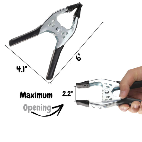 Mr. Pen spring clamps, 2-pack, 6-inch metal clips with black handles
