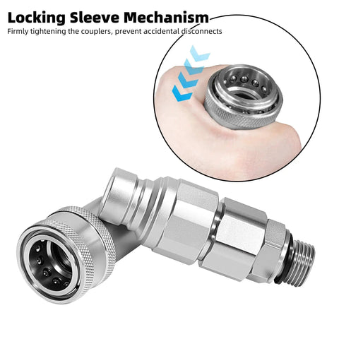 Built Tough 1/2 Inch Flat Face Hydraulic Quick Connect Couplers ISO 16028 To AG ISO 5675 Pioneer Style Adapter with locking sleeve